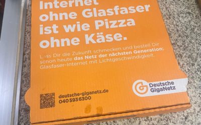 Internet ohne Glasfaser ist wie Pizza ohne Käse