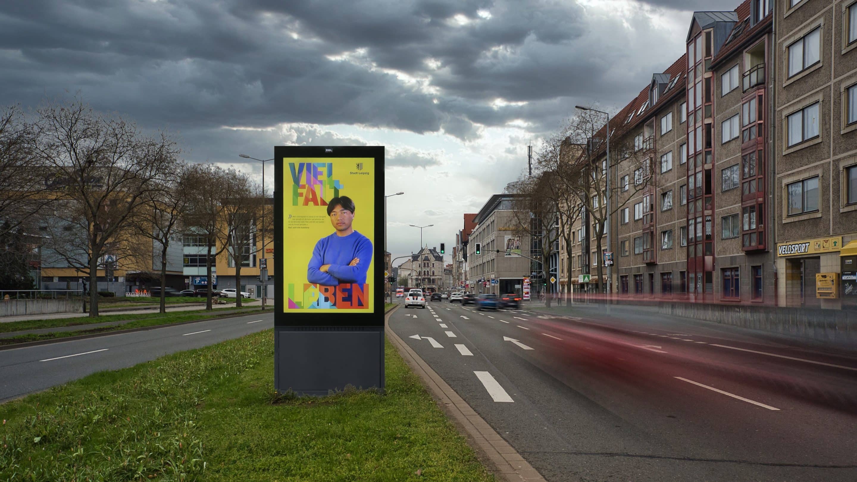 Digitale Außenwerbung mit digitalem City-Light-Poster